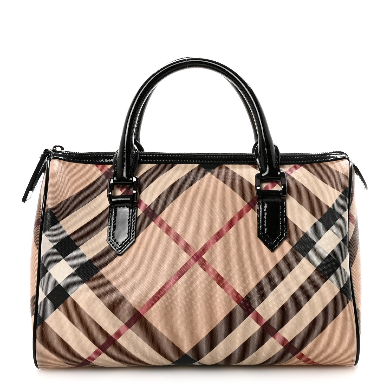 Nova Check Patent Small Chester Bowling Bag Black