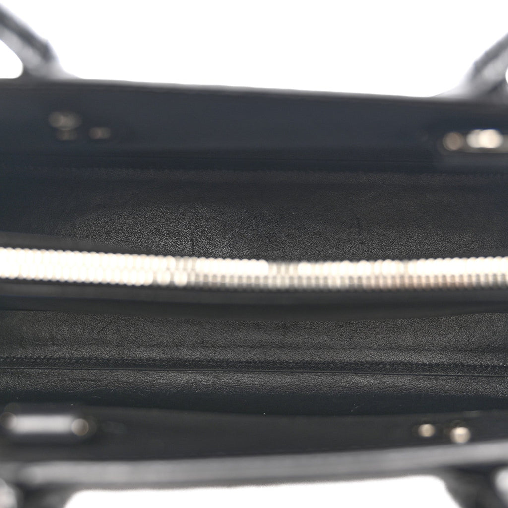Calfskin Crocodile Embossed Baby Sac De Jour Black