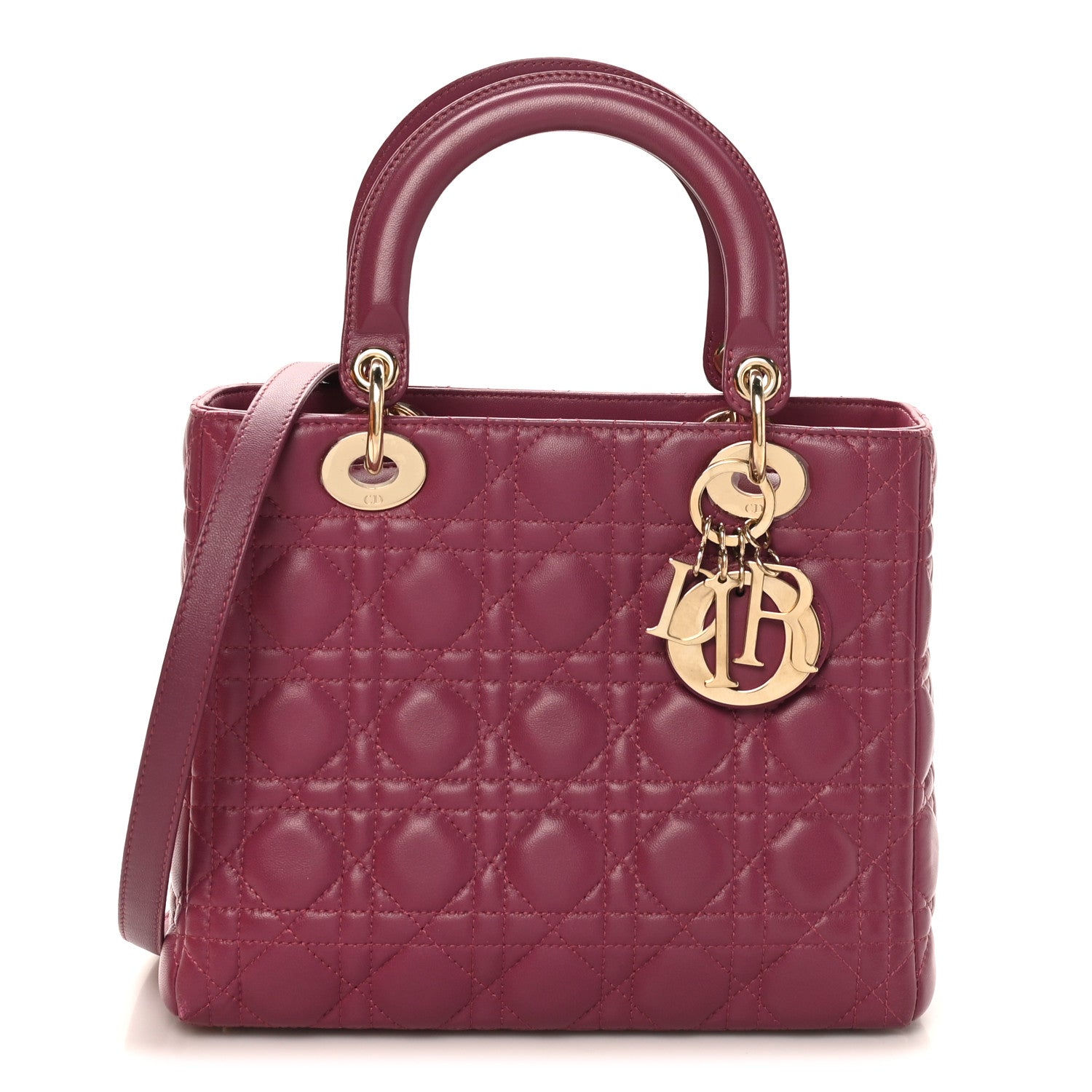 Lambskin Cannage Medium Lady Dior Purple