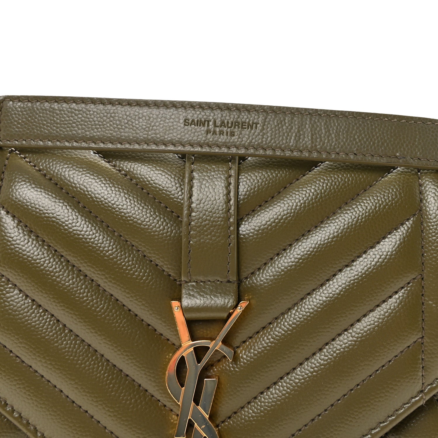 Grain De Poudre Textured Mixed Matelasse Triquilt Medium Monogram Satchel Light Sage