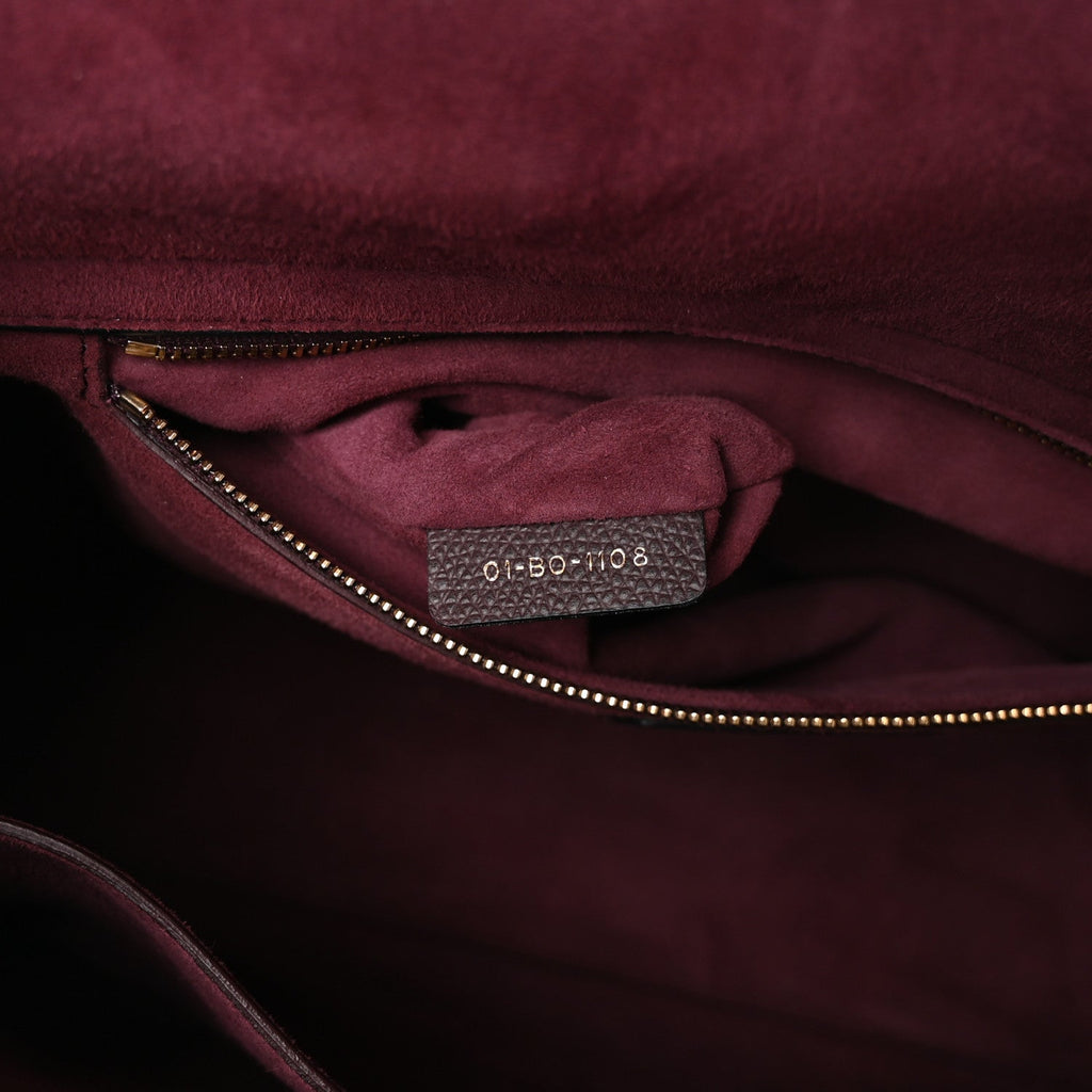 Grained Calfskin Large Lady Dior Burgundy