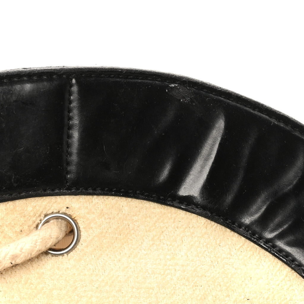 Patent Terry Cloth CC Heart Shoulder Bag Black