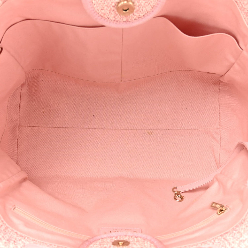 Lurex Boucle Deauville Medium Tote  Pink