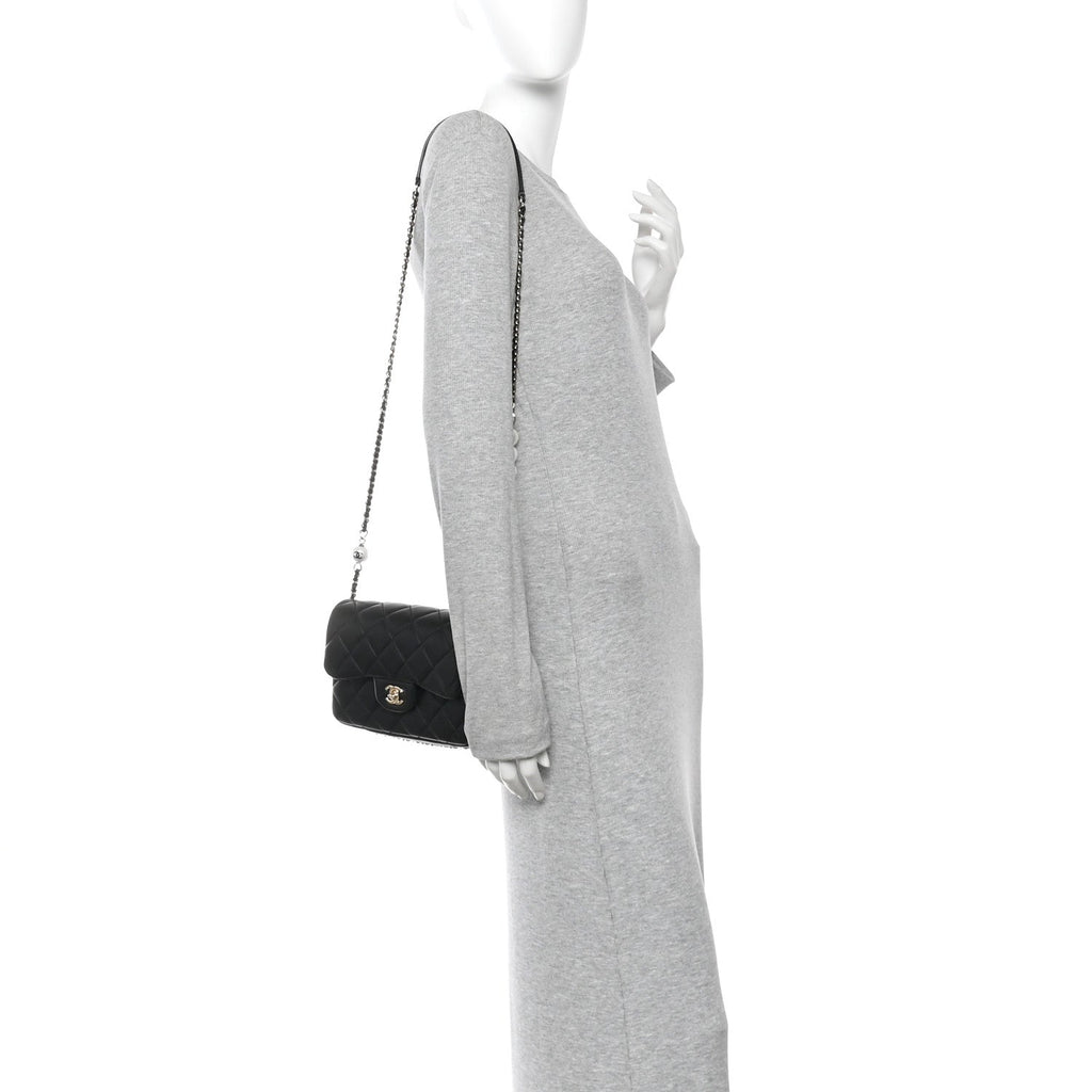 Lambskin Quilted Small My Precious Flap Black