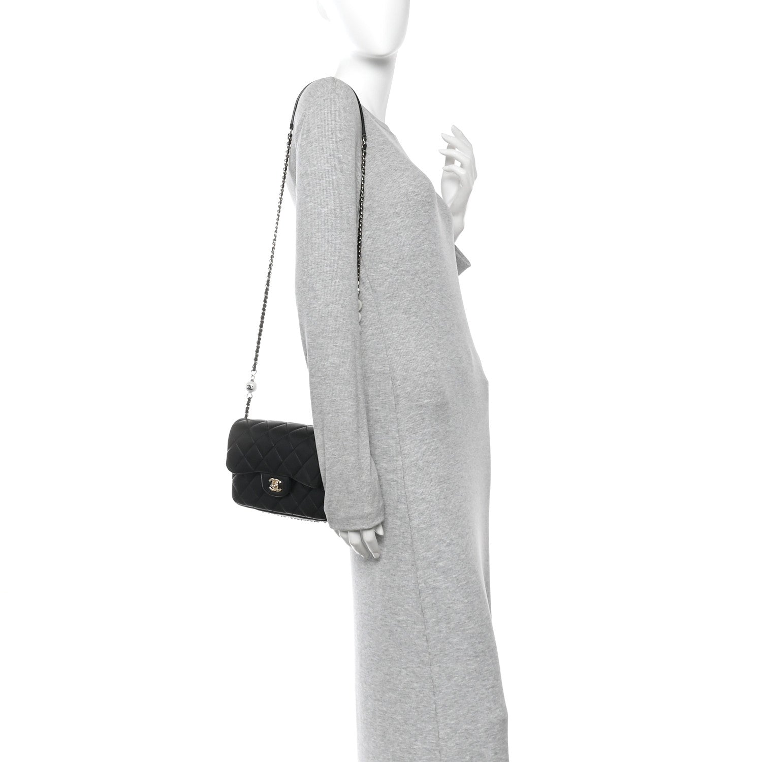 Lambskin Quilted Small My Precious Flap Black