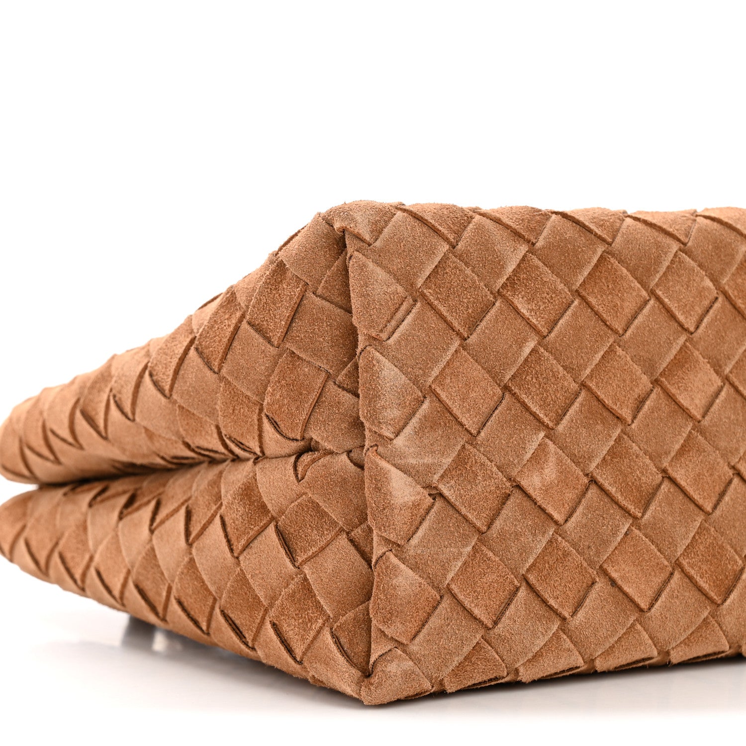 Suede Intrecciato Small Andiamo Shoulder Bag Amber
