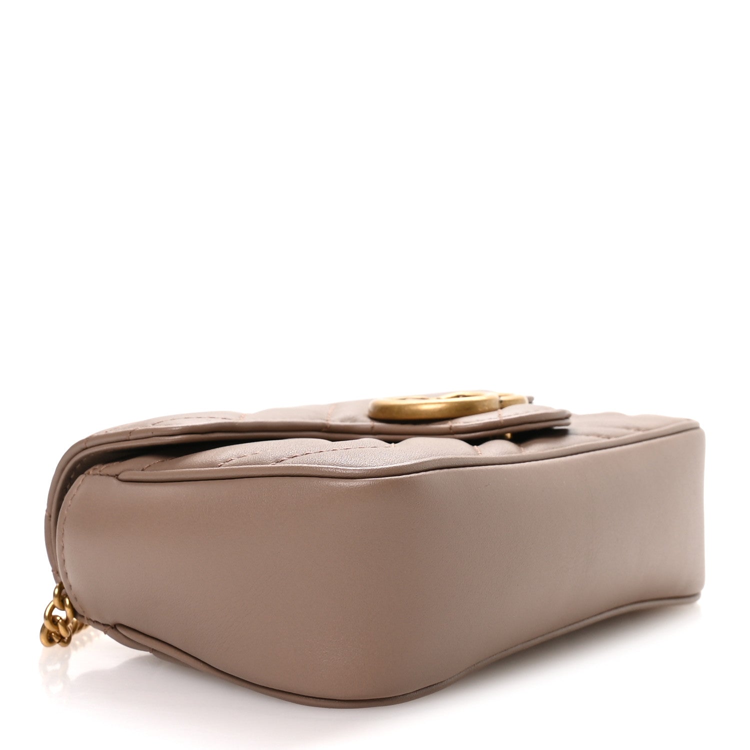 Calfskin Matelasse Super Mini GG Marmont Shoulder Bag Porcelain Rose