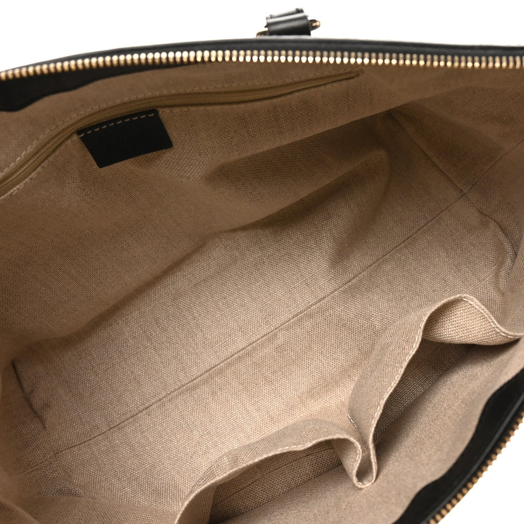 Soft Microguccissima Small Zippered Satchel Black