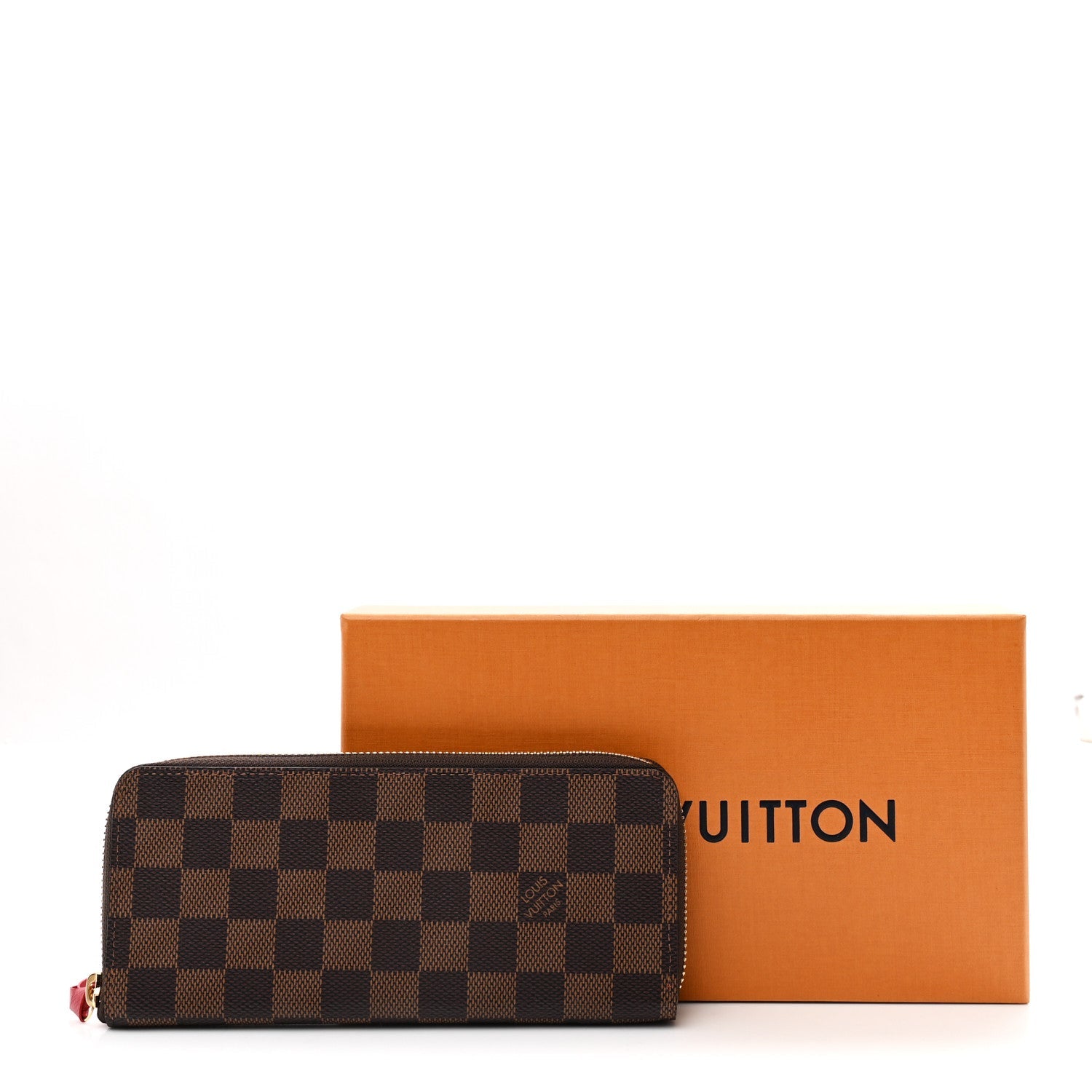 Damier Ebene Clemence Wallet Cherry