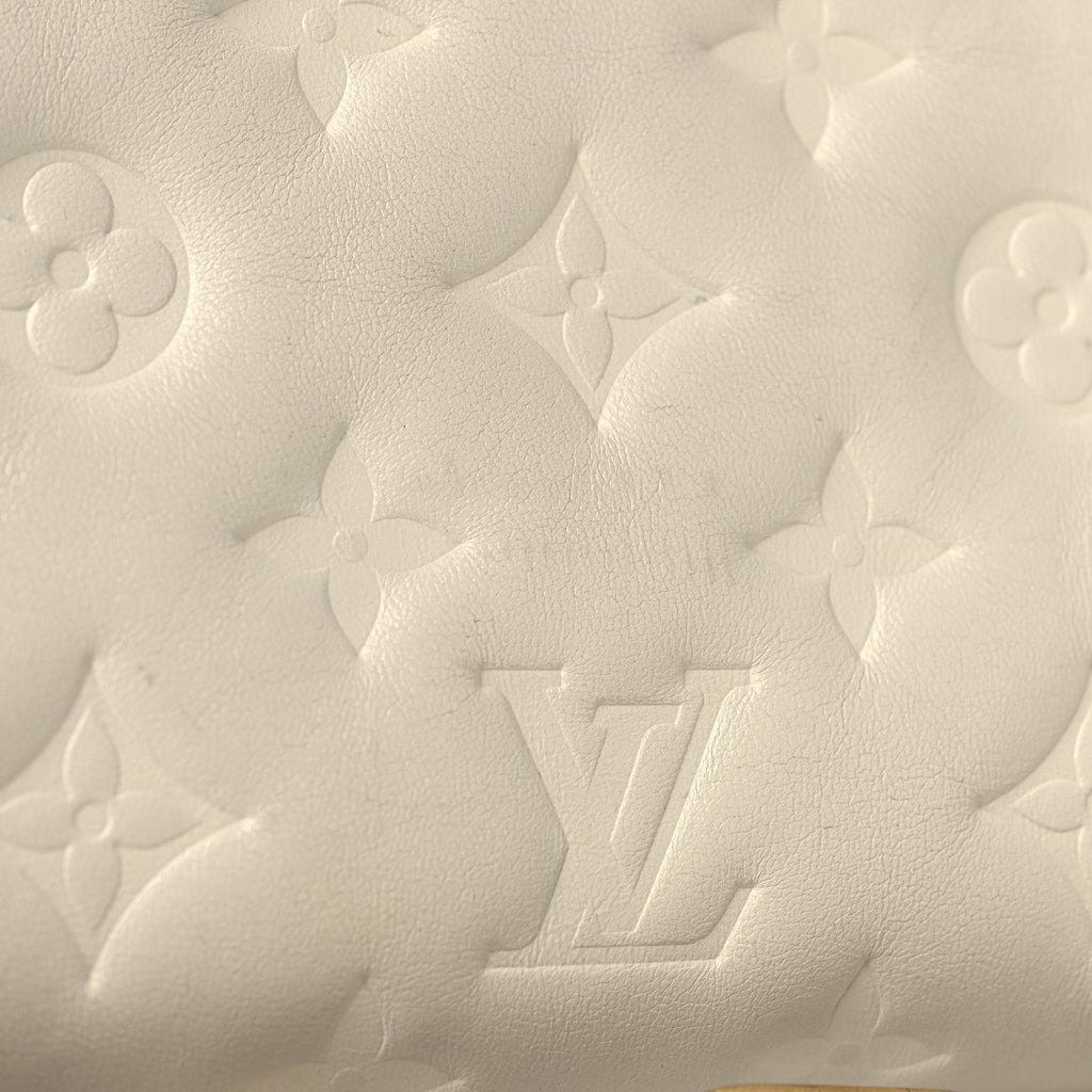 Lambskin Embossed Monogram Coussin PM Beige Cream