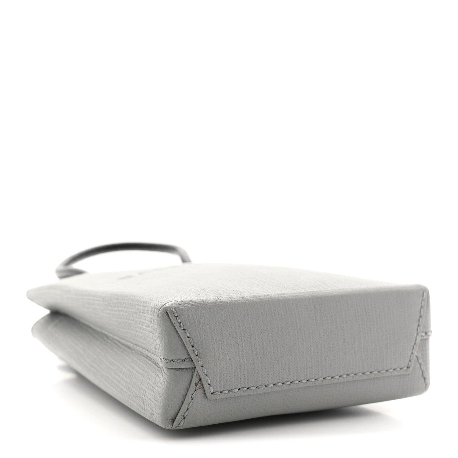 Squared Calfskin Logo Shopping Phone Holder Bag Balenciaga Grey
