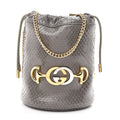 Snakeskin Mini Zumi Bucket Bag Dusty Grey