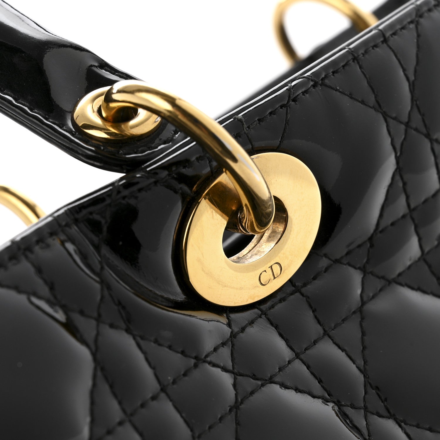 Patent Cannage Large Lady Dior Black