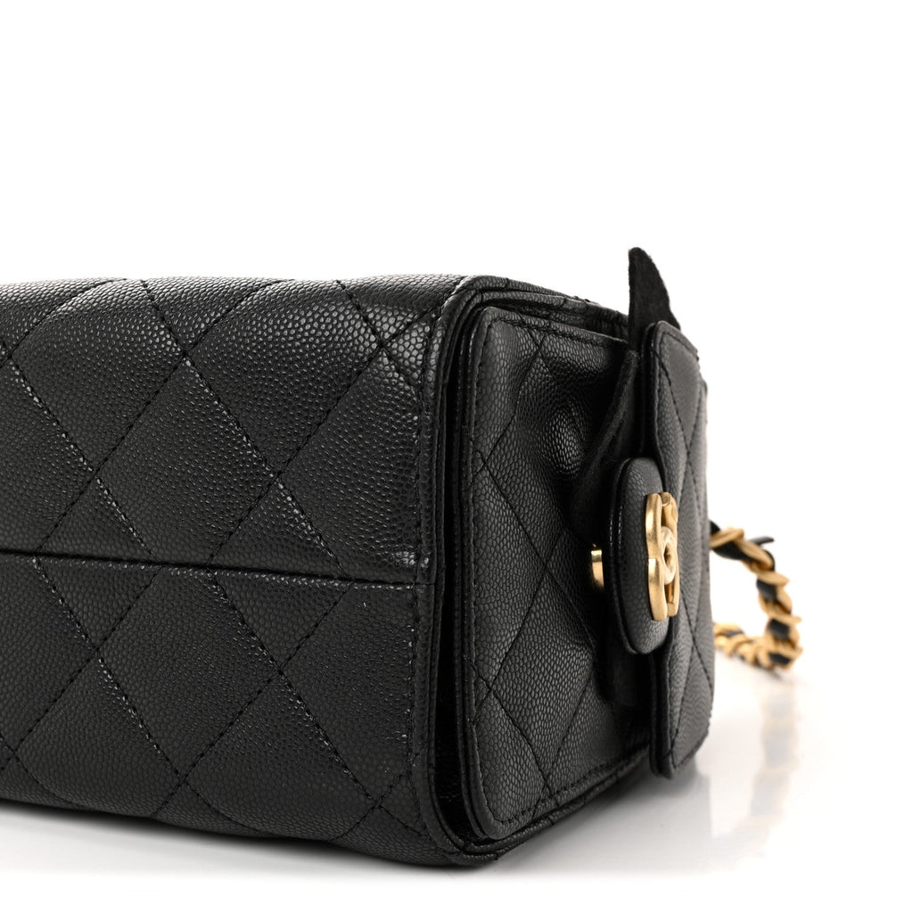 Caviar Quilted Mini Chanel 25 Handbag Black