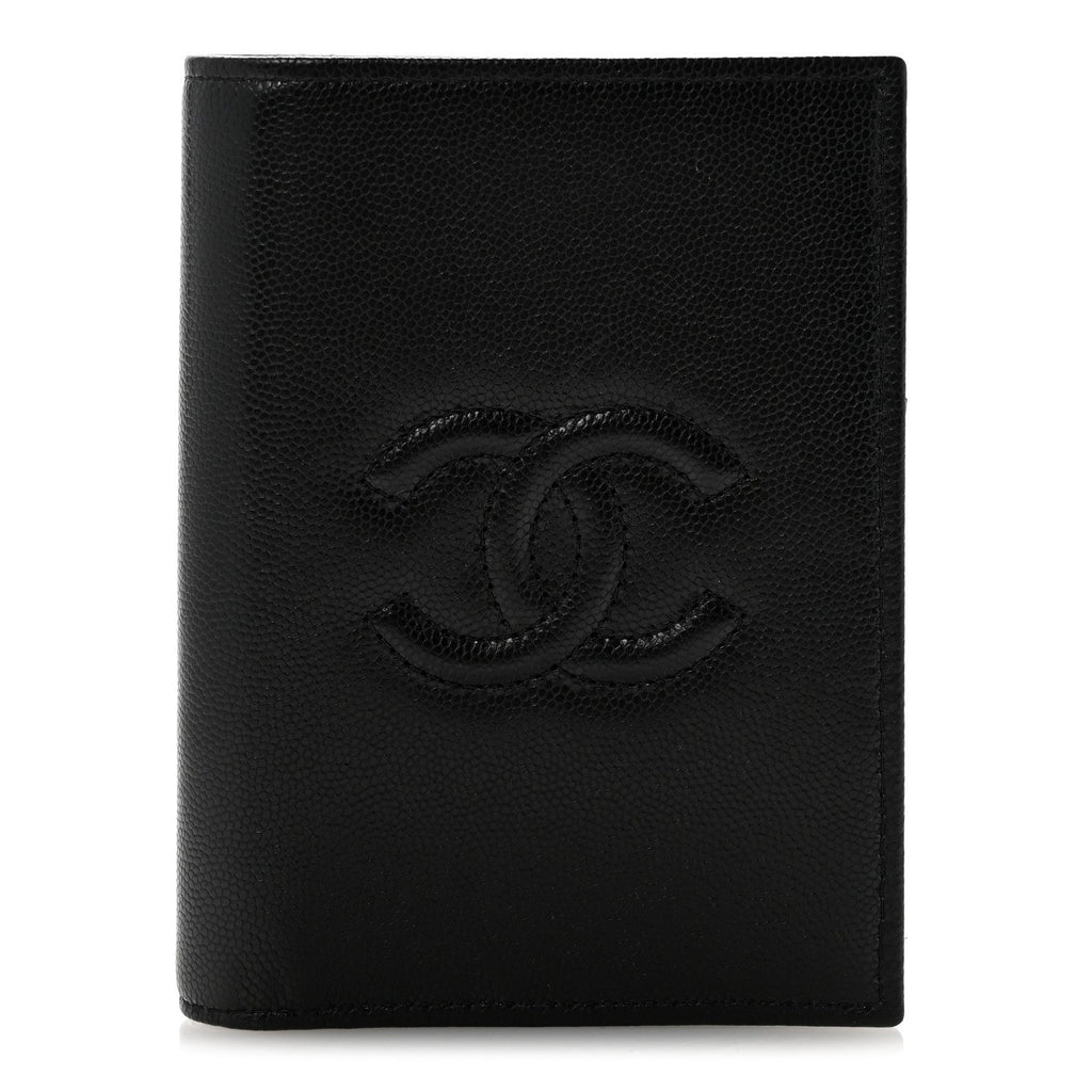 Caviar Timeless Passport Holder Black
