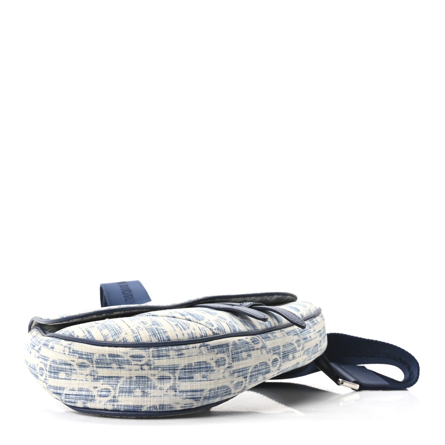 Denim Jacquard Oblique Kasuri Mens Saddle Bag Kasuri Blue White