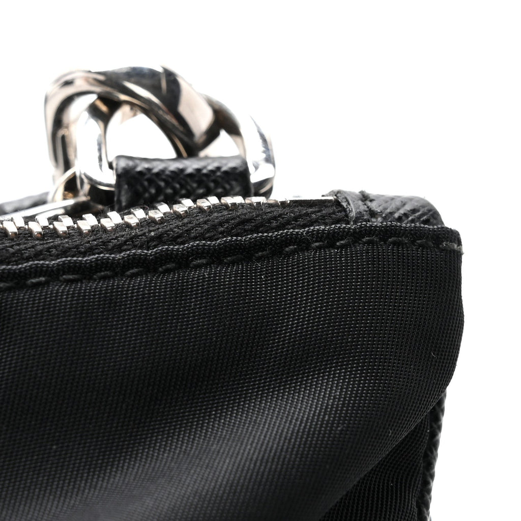 Re-Nylon Saffiano Re-Edition 2000 Double Zip Crossbody Bag Black
