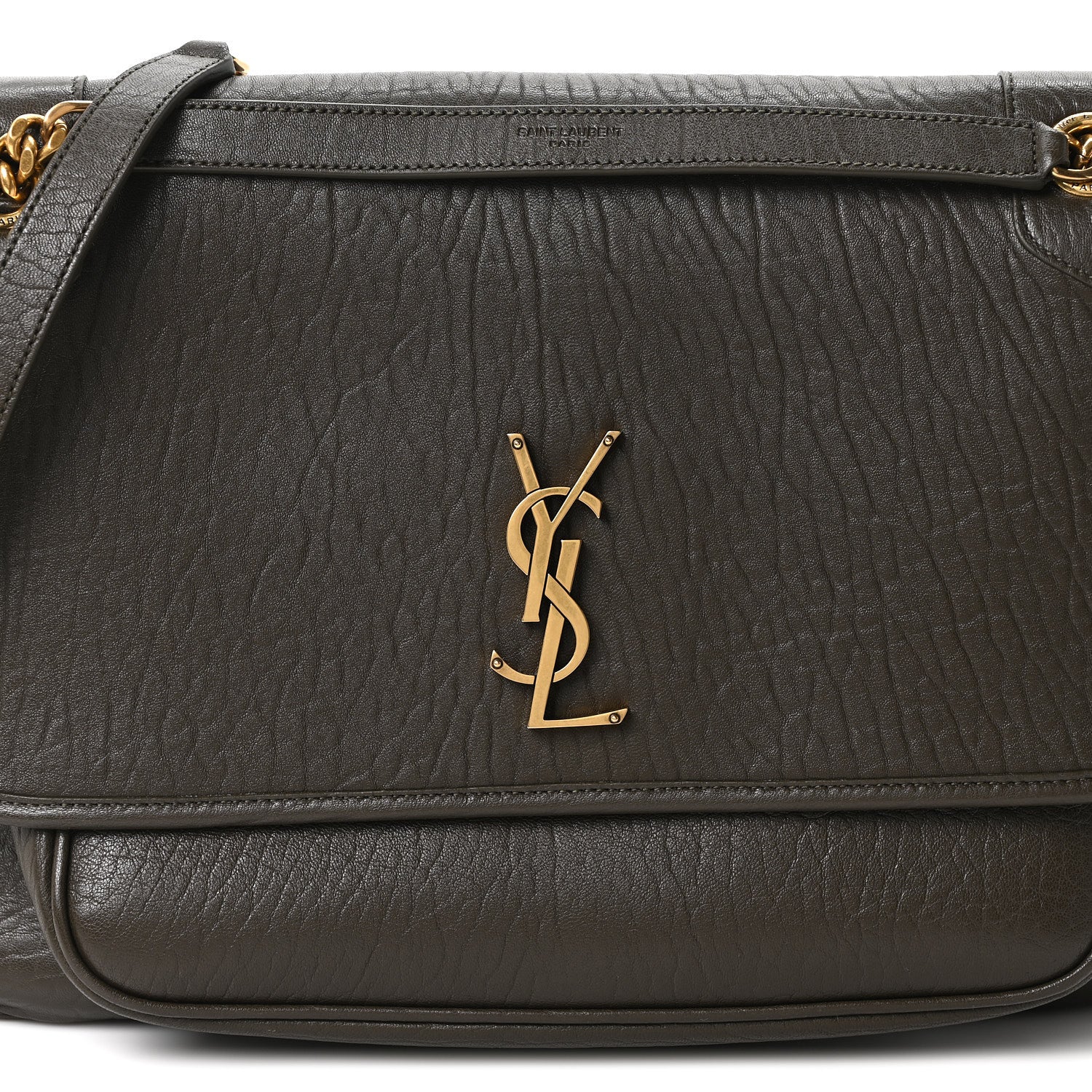 Grained Lambskin Monogram Large Niki Chain Satchel Light Musk