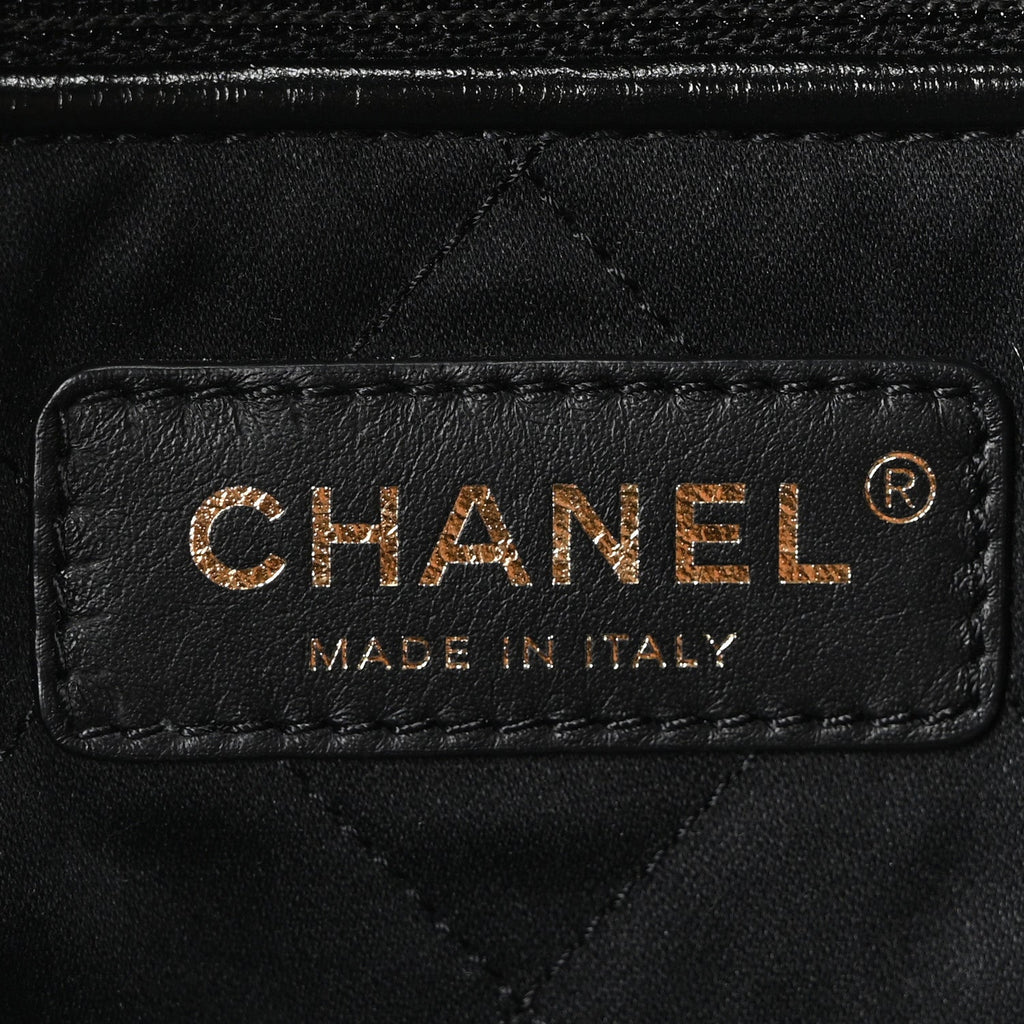 Shiny Calfskin Quilted Small Chanel 22 Black