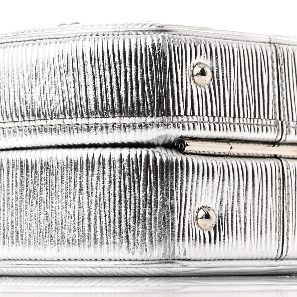 Metallic Epi Petite Boite Chapeau Silver
