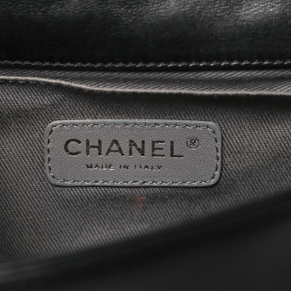 Lambskin Galuchat Stingray Small Boy Crossbody Flap Black