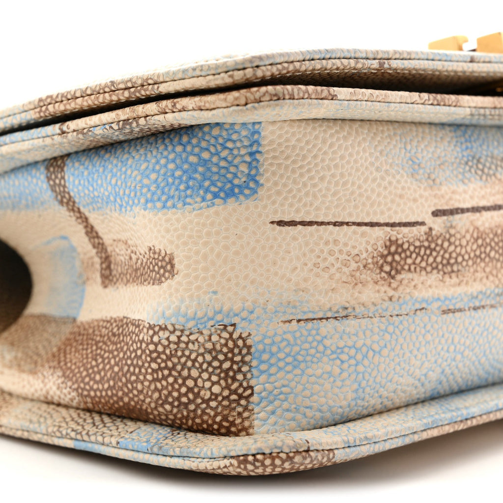 Painted Caviar Quilted Medium Boy In Cuba Flap Blue