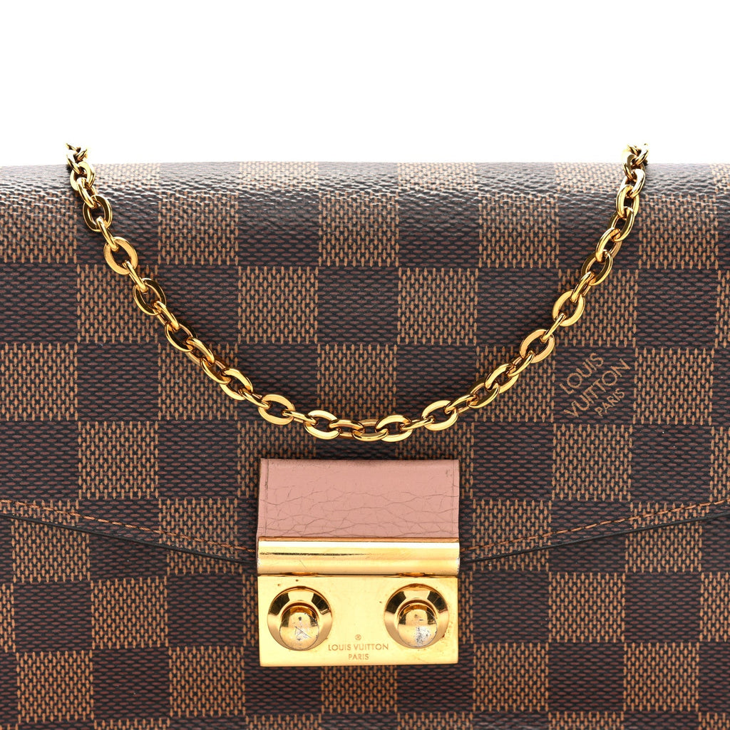 Damier Ebene Croisette Chain Wallet Magnolia