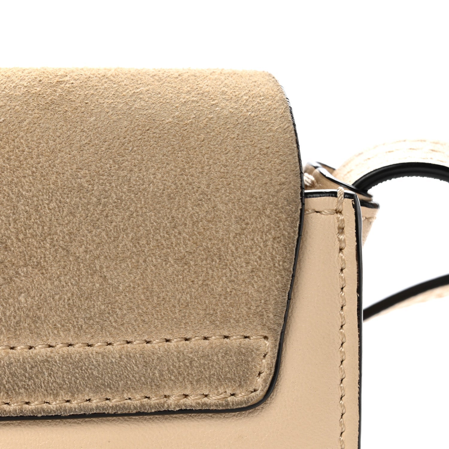 Suede Calfskin Small Faye Shoulder Bag Pearl Beige