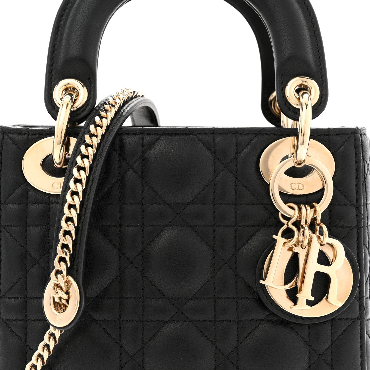 Lambskin Cannage Mini Lady Dior Black