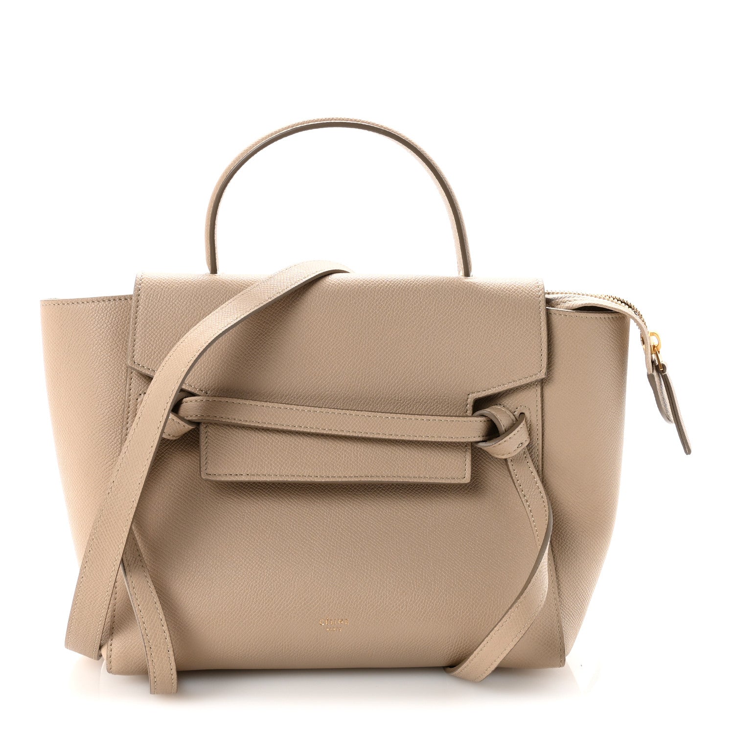 Grained Calfskin Micro Belt Bag Light Taupe