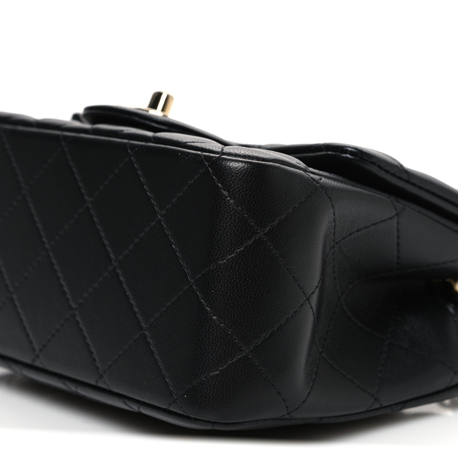 Lambskin Quilted Mini Square Flap Black