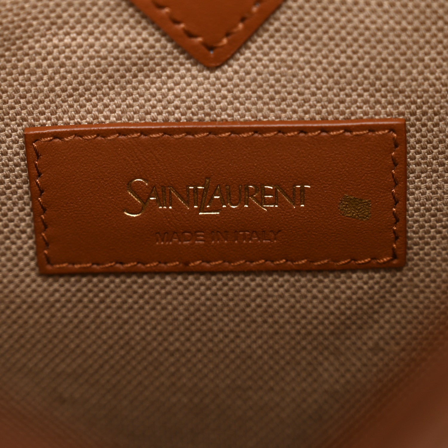 Smooth Calfskin Canvas Y Small Bucket Bag White Camel