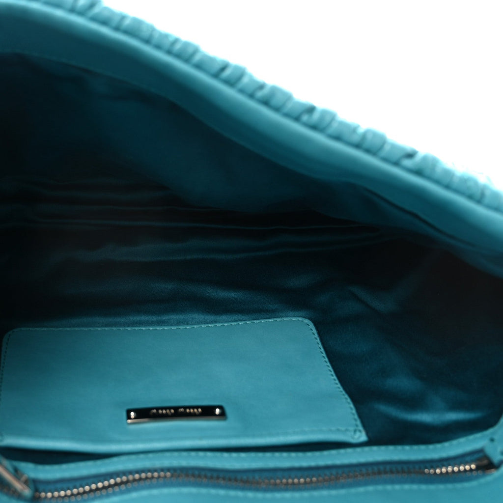 Nappa Matelasse Crystal Flap Clutch Turchese
