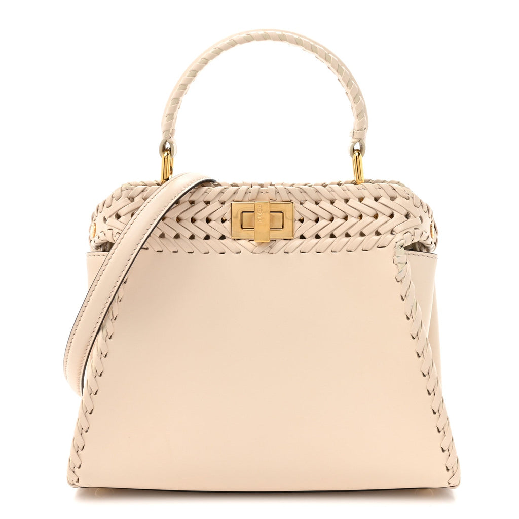 Nappa Interlace Mini Peekaboo Iconic Satchel Camelia