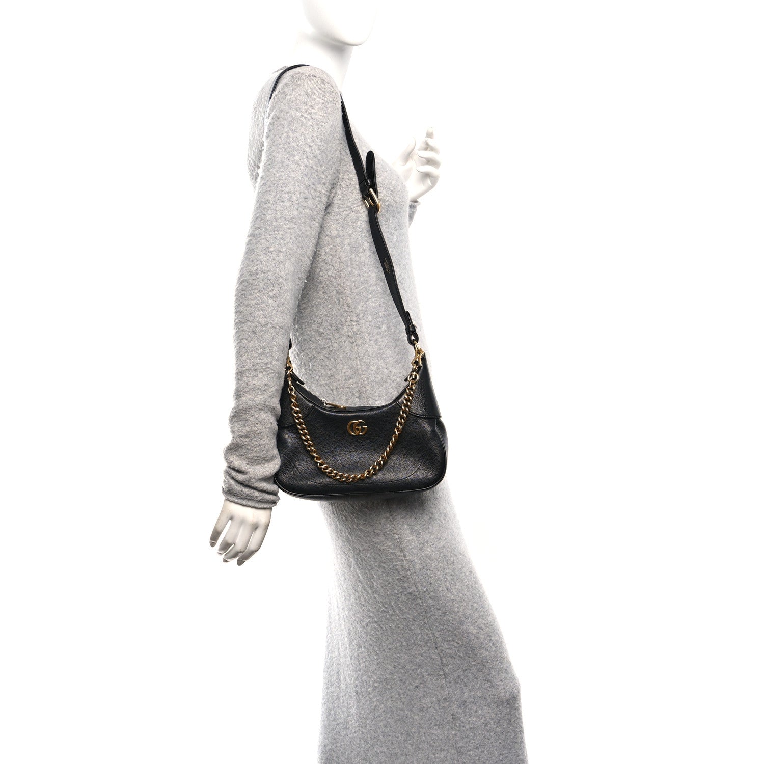 Goatskin Small Aphrodite Shoulder Bag Black