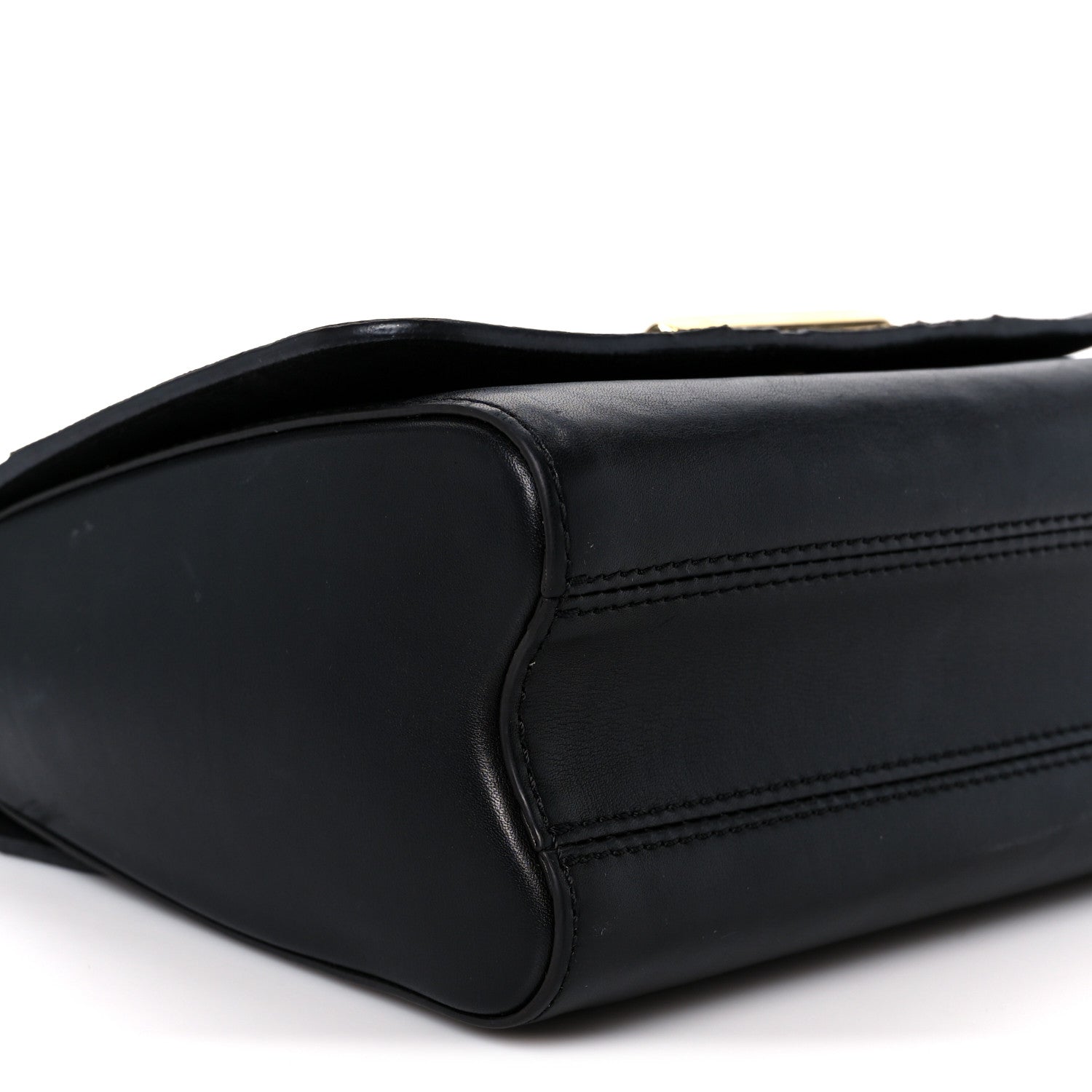 Veau Satin Monogram Twist Shoulder Bag MM Black