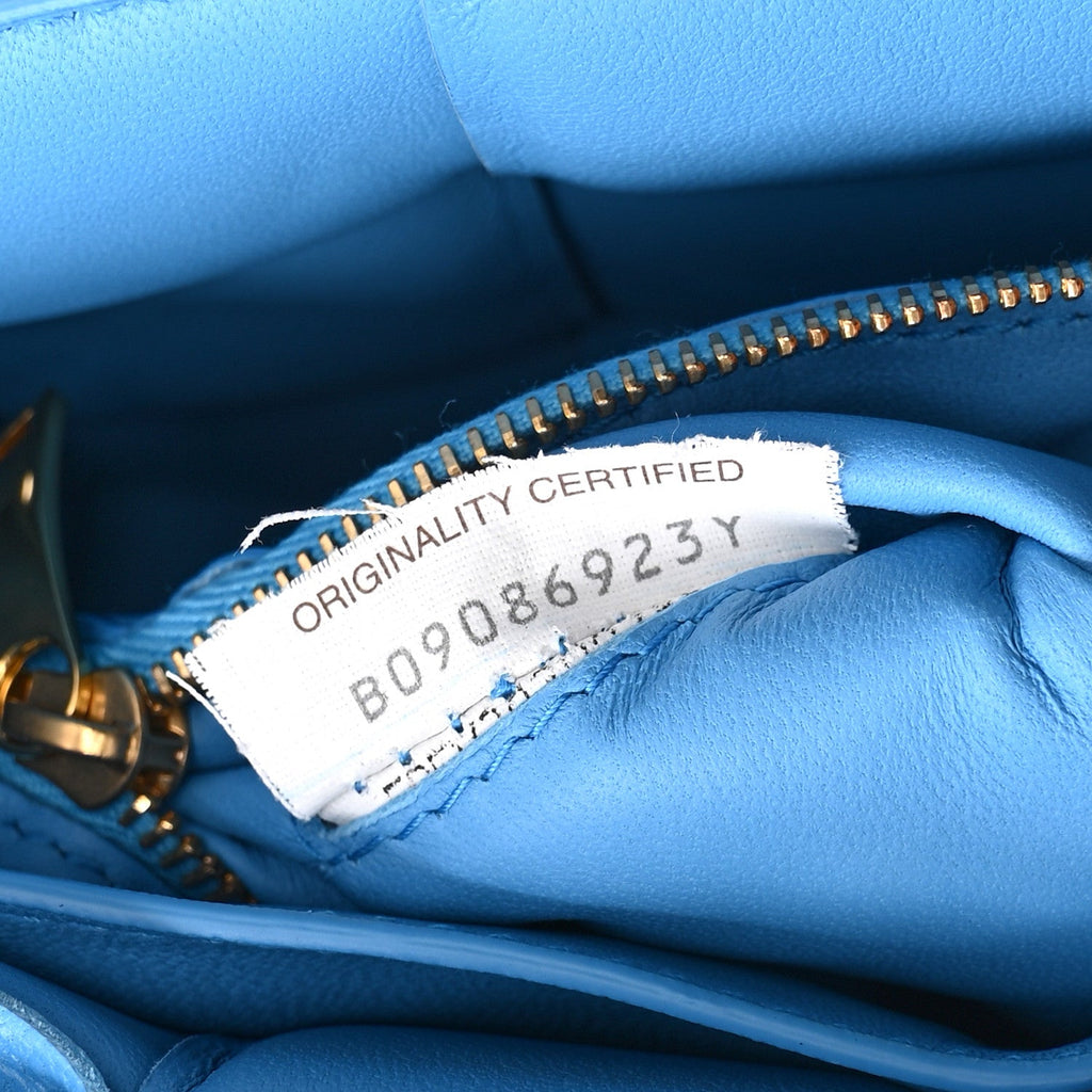 Lambskin Maxi Intreccio Padded Chain Cassette Crossbody Bag Swimming Pool