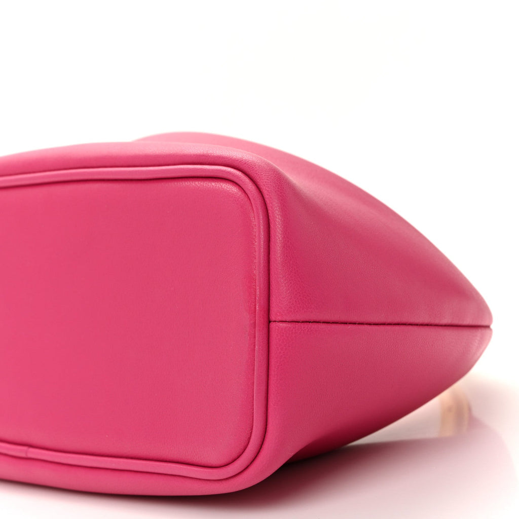 Calfskin Le Petit Calino Ring Top Handle Bag Dark Pink