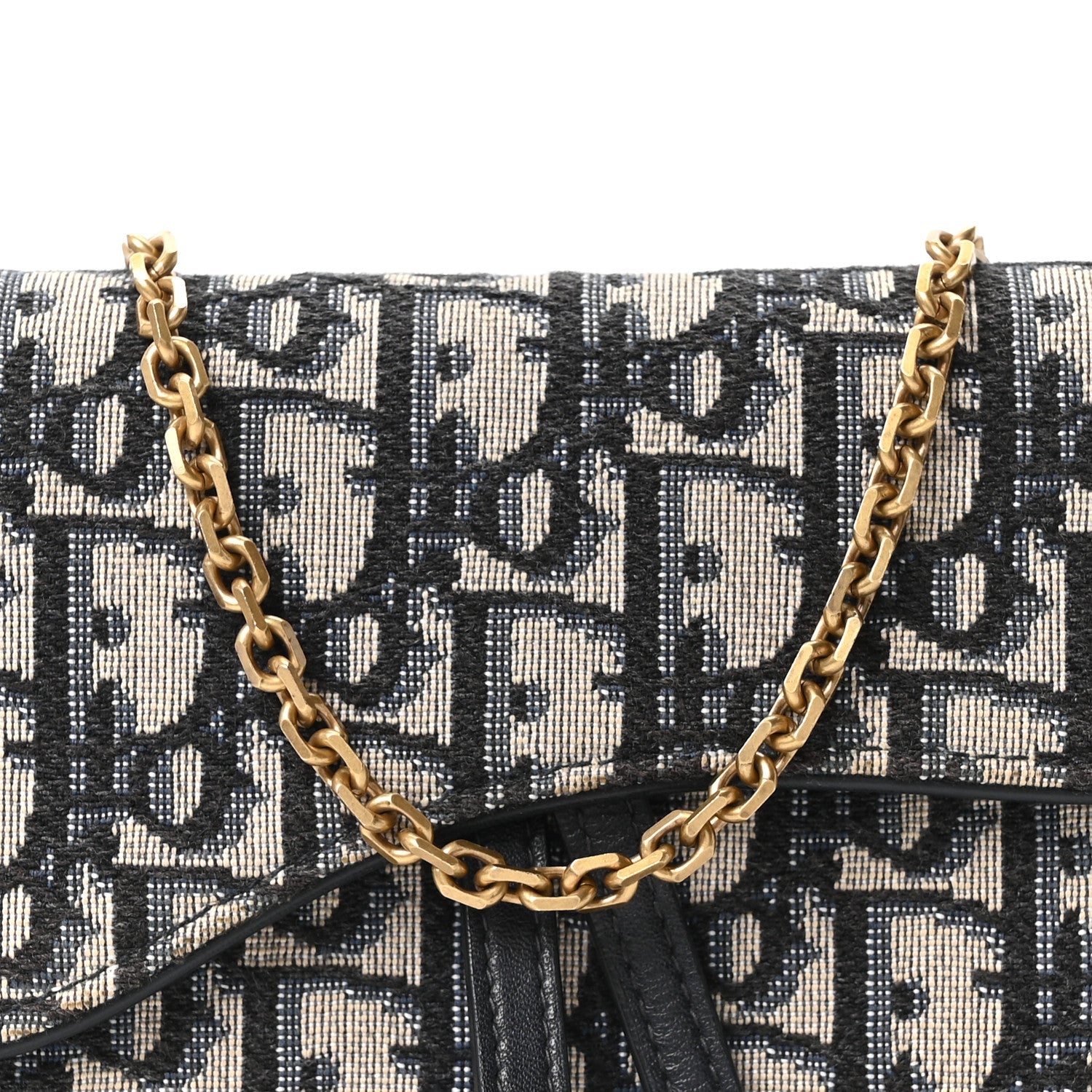 Oblique Saddle Chain Long Wallet Blue