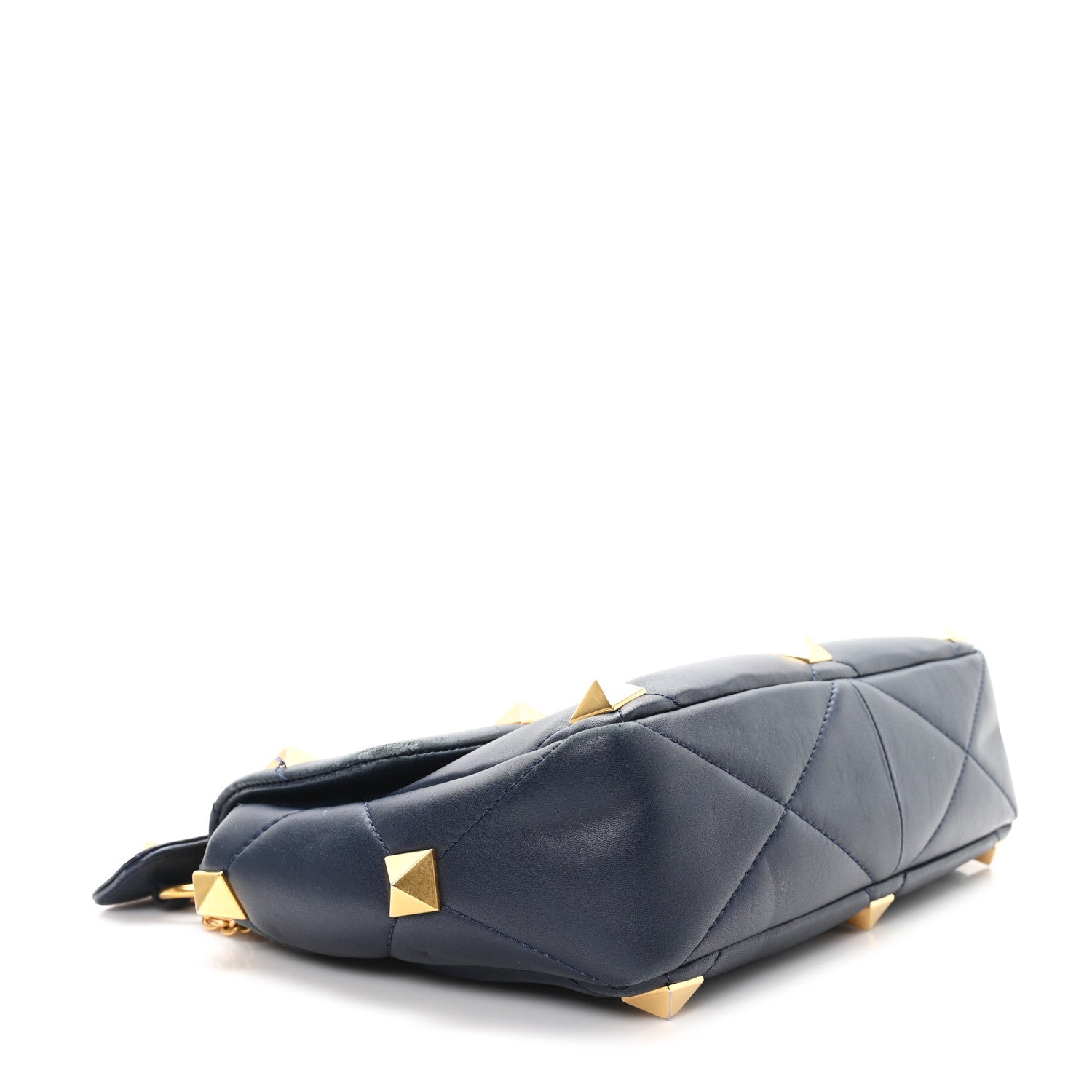 Nappa Large Roman Stud Shoulder Bag Marine