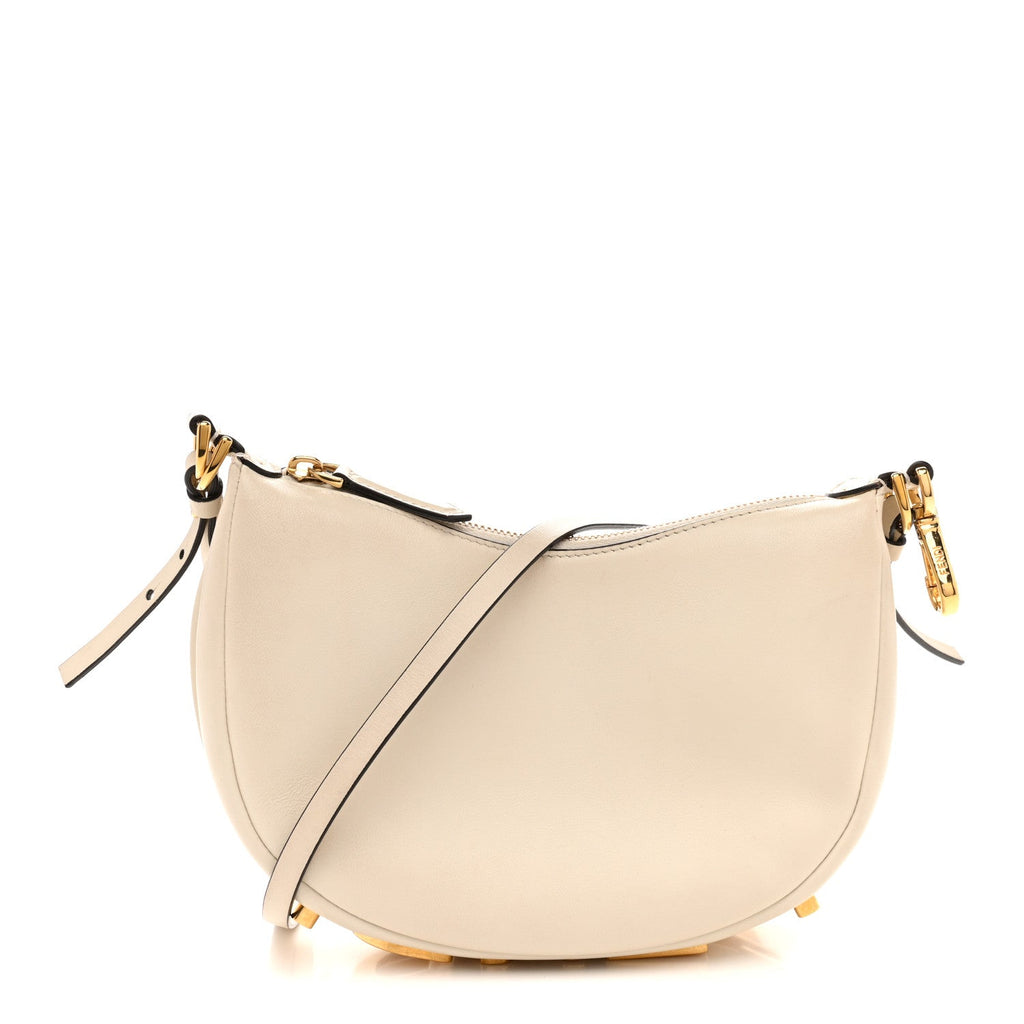 Vitello Grace Matte Mini Fendigraphy Hobo Bag Tortora
