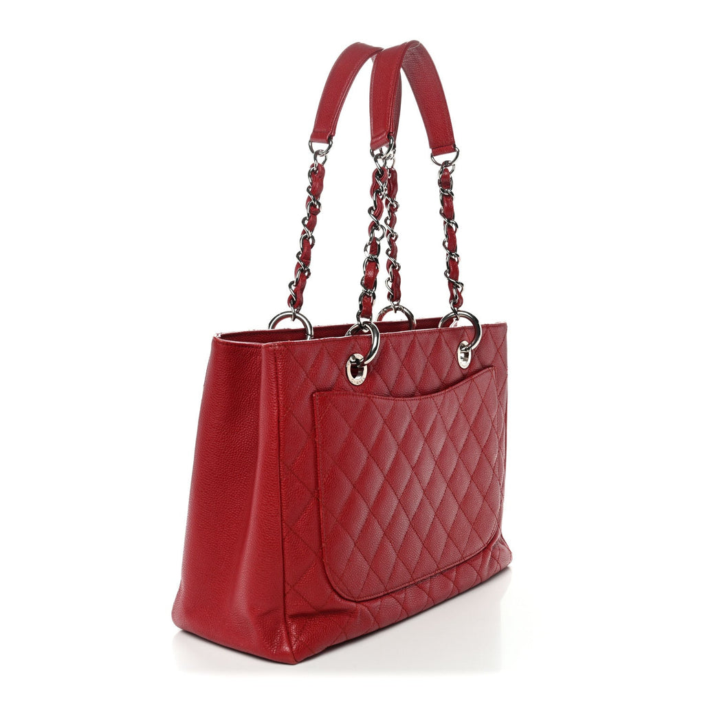 Caviar Quilted Grand Shopping Tote GST Red