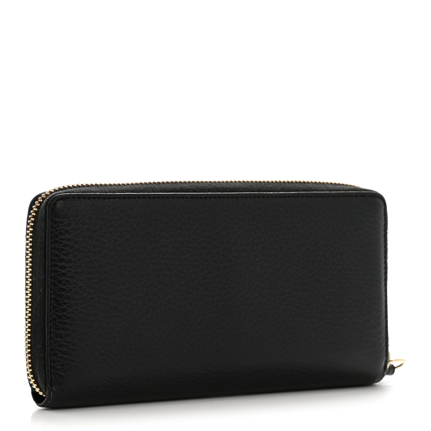Dollar Calfskin GG Marmont Zip Around Wallet Black