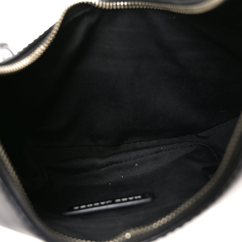 Crinkled Calfskin Crusier Crescent Bag Black