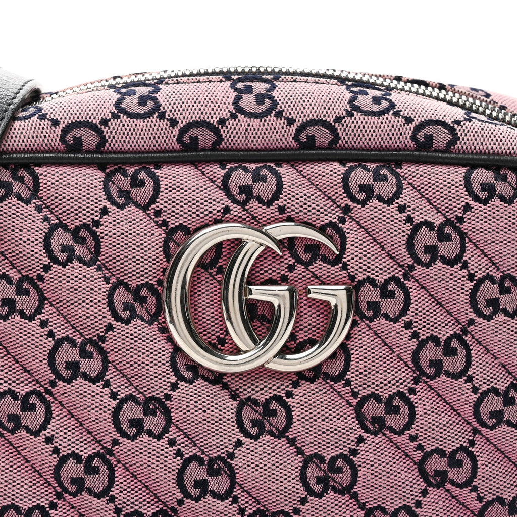 Monogram Multicolor Matelasse Diagonal Small GG Marmont Chain Shoulder Bag Pink Blue
