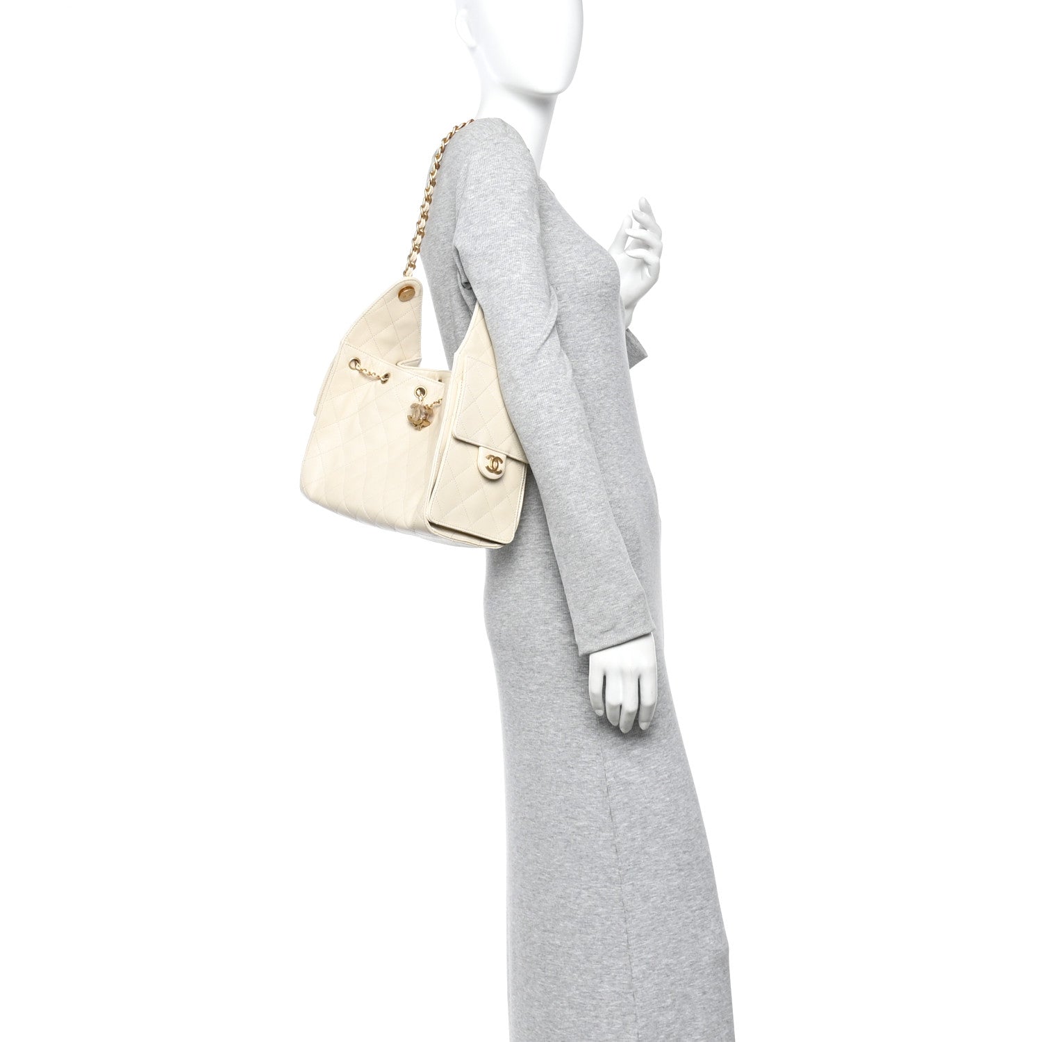 Caviar Quilted Small Chanel 25 Handbag Light Beige