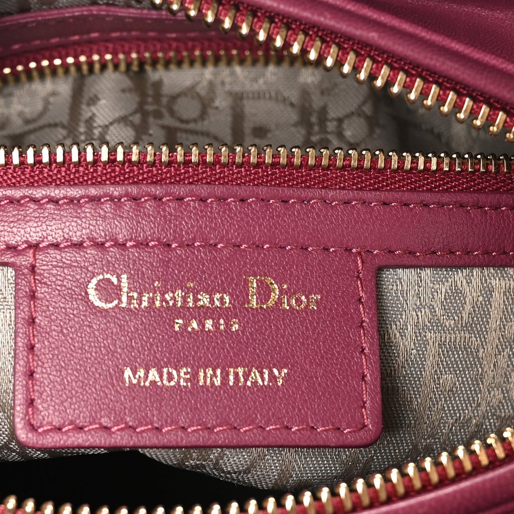 Lambskin Cannage Medium Lady Dior Purple