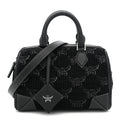 Lauretos Lurex Jacquard Small Ella Boston Bag Black