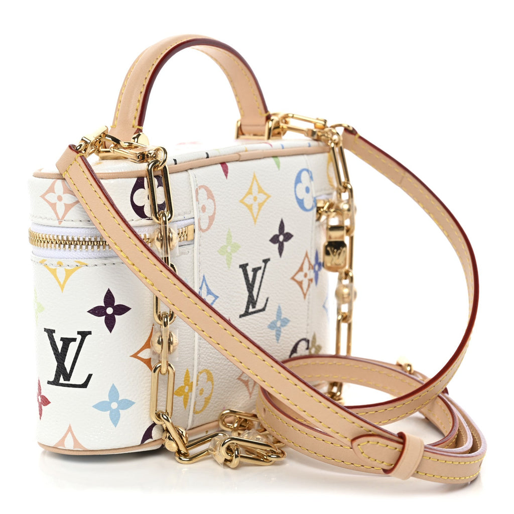 LV x TM Monogram Multicolor Vanity Chain Pouch White