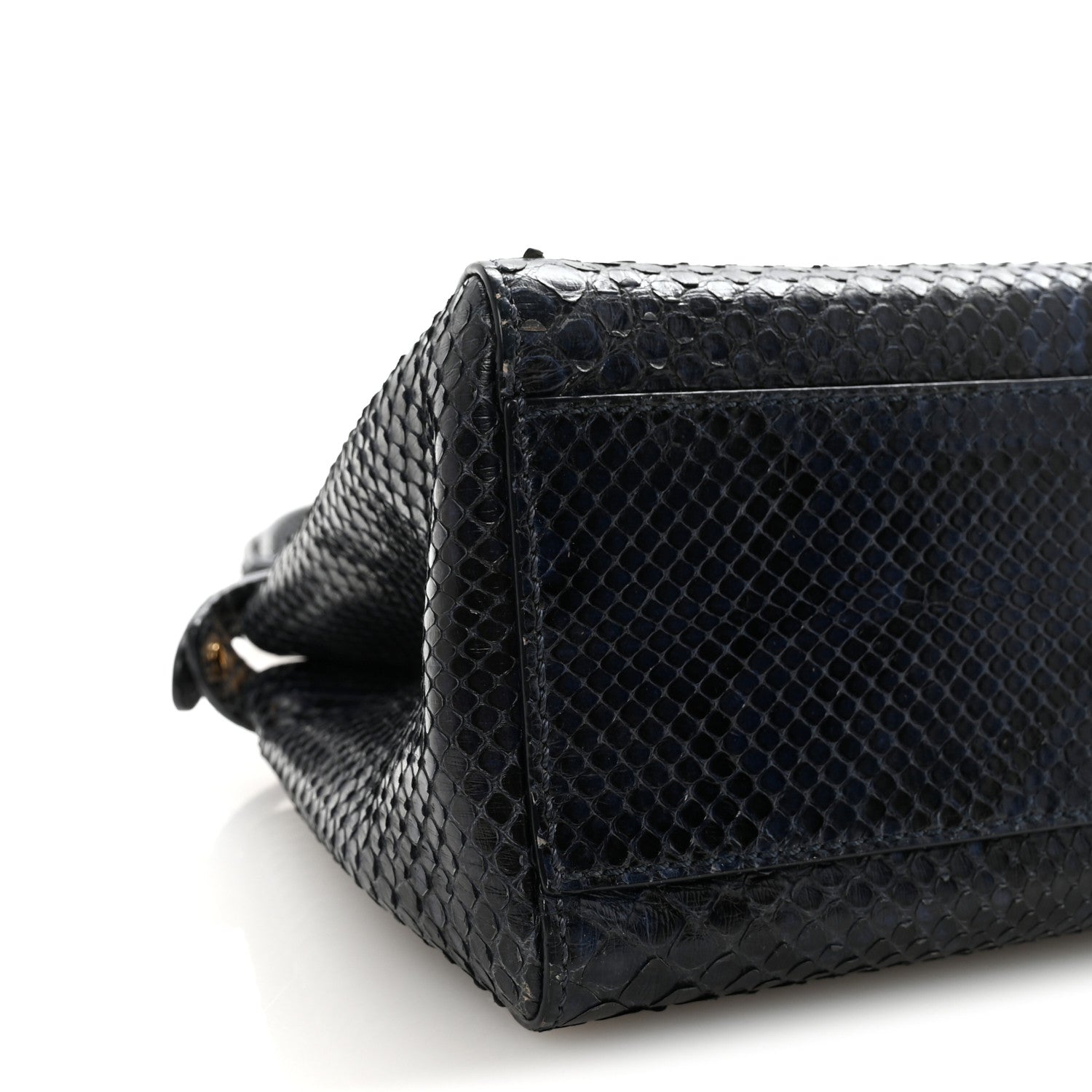 Python Shiny Nappa Mini Peekaboo Iconic Satchel Blue Jeans
